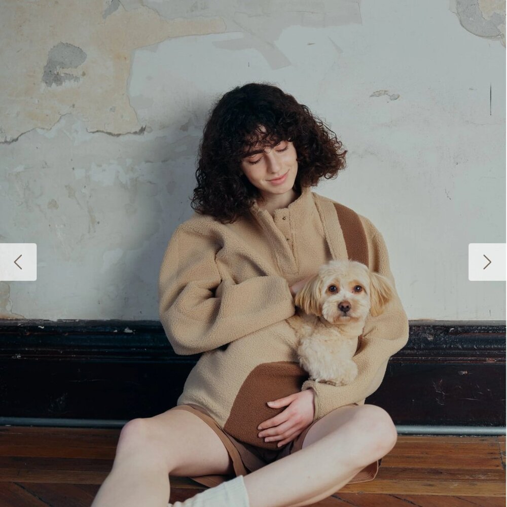 Tan cozy pet carrying sweatshirt!!